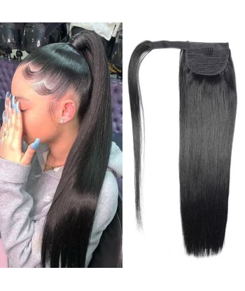 Hufeisenponytail Black Ribbon Remy Haare gerade en ligne