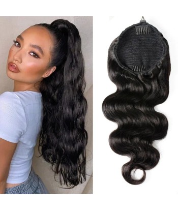 Schwarzer Pferdeschwanz Pferdeschwanz zum Remy Hair Body Wave Kordel Livraison rapide