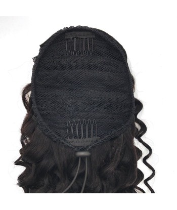 Schwarzer Pferdeschwanz -Pferdeschwanz mit Remy Hair Deep Wave Cord Venez découvrir notre 