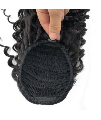 Schwarzer Pferdeschwanz -Pferdeschwanz mit Remy Hair Deep Wave Cord Venez découvrir notre 