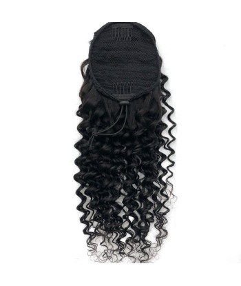 Schwarzer Pferdeschwanz -Pferdeschwanz mit Remy Hair Deep Wave Cord Venez découvrir notre 