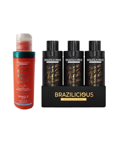 Lissage protéiné et kératine MANGO et HONEY THERAPY - Brazilicious Pack 4x100ml Pour