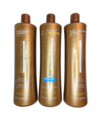 Lissage organique ECO KERATIN BRASIL CACAU - Cadiveu 3x1L Profitez des Offres !