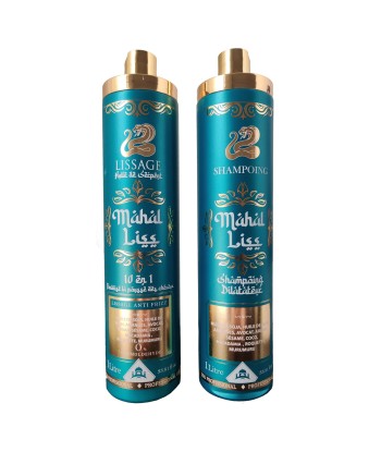 Lissage Indien à l'huile de serpent 10 en 1 Shampoing 1L + traitement 1L - Mahal Liss 50% de réduction en Octobre 2024