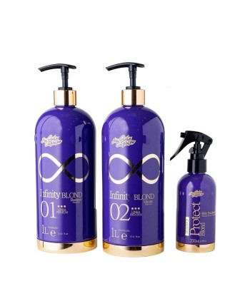 Pack Lissage Infinity Blond Ana Paula Carvalho - Shampoing traitement et spray 2x1L+200ml Pour