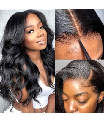 Prédécoupé Front lace 13x6" Body Wave Brun Foncé « prêt-à-porter » Amélioration de cerveau avec