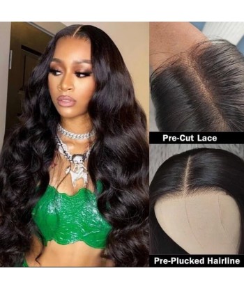 Prédécoupé Front lace 13x6" Body Wave Brun Foncé « prêt-à-porter » Amélioration de cerveau avec