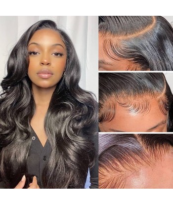 Prédécoupé Front lace 13x6" Body Wave Brun Foncé « prêt-à-porter » Amélioration de cerveau avec