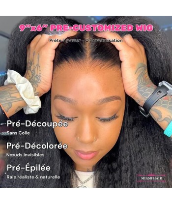 Perruque HD Miami HairFlex 9x6 Yaki Straight la chaussure