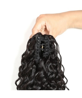 Queue de cheval Ponytail  Noir à Pince Naturel Remy Hair Deep Wave pas cheres