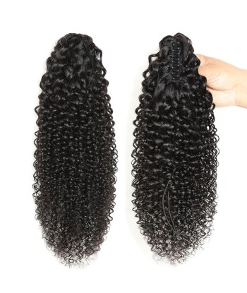 Queue de cheval Ponytail  Noir à Pince Naturel Remy Hair Kinky Curly À commander