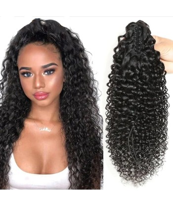 Queue de cheval Ponytail  Noir à Pince Naturel Remy Hair Kinky Curly À commander