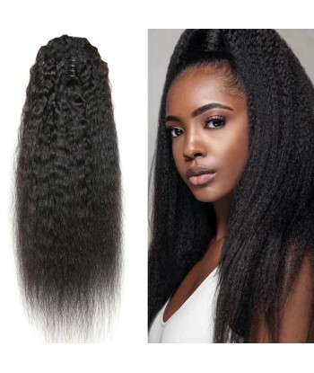 Queue de cheval Ponytail  Noir à Pince Naturel Remy Hair Kinky Straight l'évolution des habitudes 