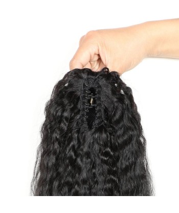 Queue de cheval Ponytail  Noir à Pince Naturel Remy Hair Kinky Straight l'évolution des habitudes 