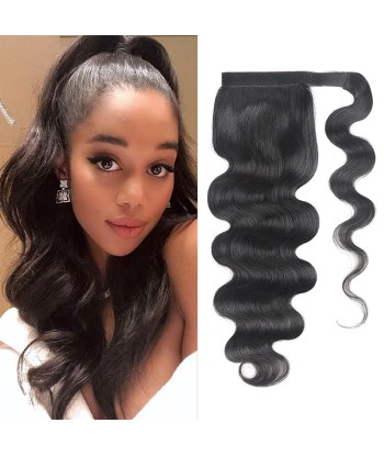 Queue de cheval Ponytail  Noir Ruban Magique Remy Hair Body Wave du meilleur 