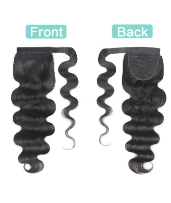 Queue de cheval Ponytail  Noir Ruban Magique Remy Hair Body Wave du meilleur 