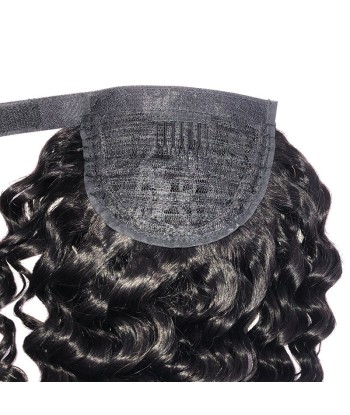 Queue de cheval Ponytail  Noir Ruban Magique Remy Hair Deep Wave en ligne