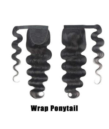 Queue de cheval Ponytail  Noir Ruban Magique Remy Hair Body Wave du meilleur 