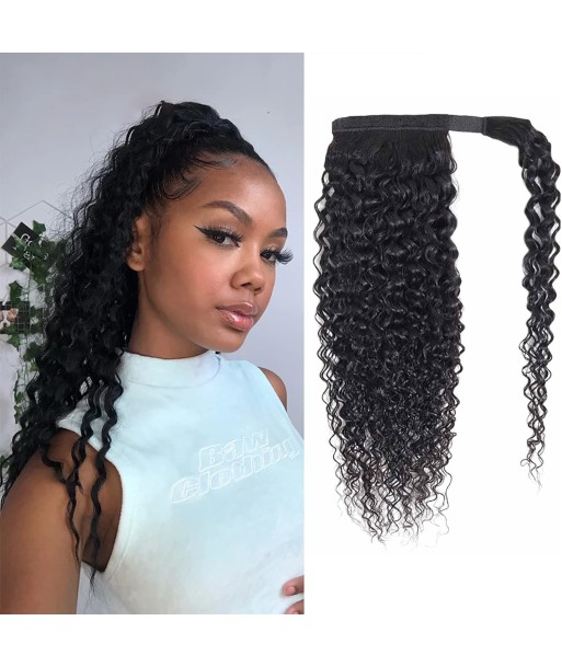 Queue de cheval Ponytail  Noir Ruban Magique Remy Hair  Afro Curly Amélioration de cerveau avec