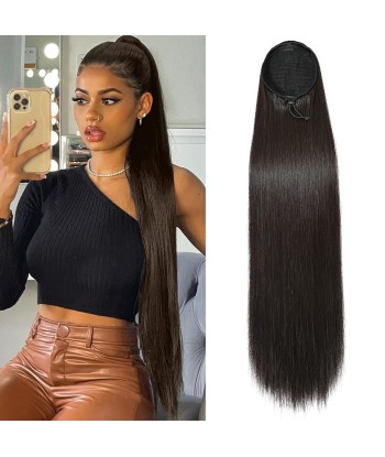 Queue de cheval Ponytail  Noir A Cordon Remy Hair Straight Profitez des Offres !