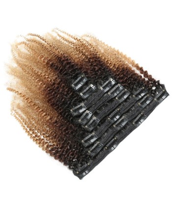 Kit Extensions à Clips Afro Curly Ombre Brun Chocolat Blond 120 gr de la marque