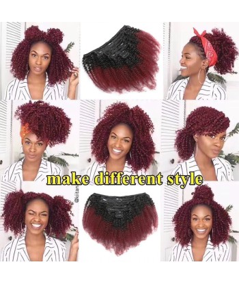 Kit Extensions à Clips Afro Curly Ombre Ombre Brun Foncé 99J 120 gr 2 - 3 jours ouvrés.