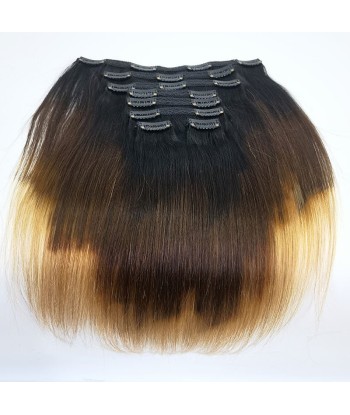 Kit Extensions à Clips Straight Ombre Brun Chocolat Blond 120 gr sur le site 