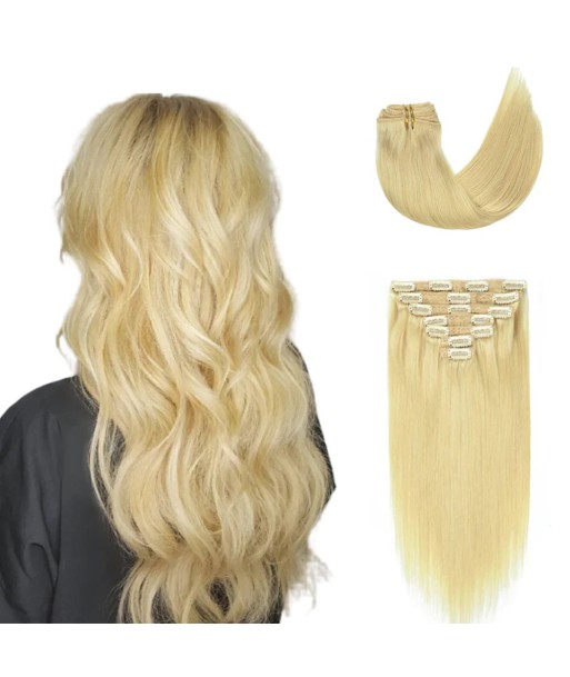 Kit Extensions à Clips Straight Blond Platine gr pas cher chine