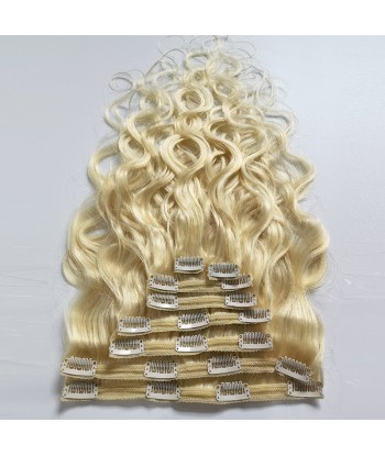 Kit Extensions à Clips Body Wave Blond Platine 120 gr Véritable concentré