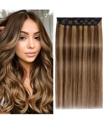 Extension à Clips Straight Chatain Méché Blond Mono Bande Maxi Volume brillant des détails fins