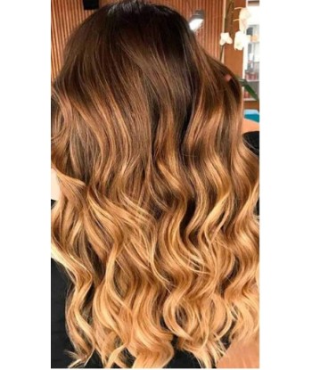 Extension à Clips Straight Ombre Brun Chocolat Blond Mono Bande Maxi Volume de la marque