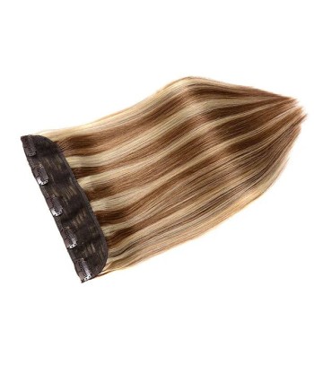 Extension à Clips Straight Chatain Méché Blond Mono Bande Maxi Volume brillant des détails fins