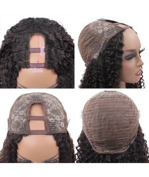 Perruque U-Part Kinky Curly Brun Foncé de votre