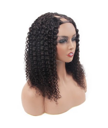 Perruque U-Part Kinky Curly Brun Foncé de votre