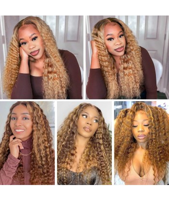 Perruque Deep Wave Chatain Méché Blond Sans Colle avec Dentelle Pré-Coupée Comment ça marche