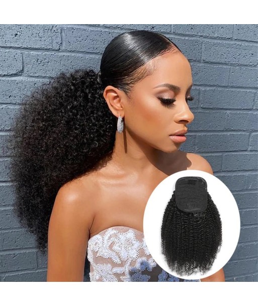 Schwarzer Pferdeschwanz Pferdeschwanz zum Remy Hair Afro Curly Kabel Economisez 