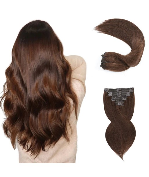 120 g Straight Chocolate Clip Extensions Kit, 4 les ligaments