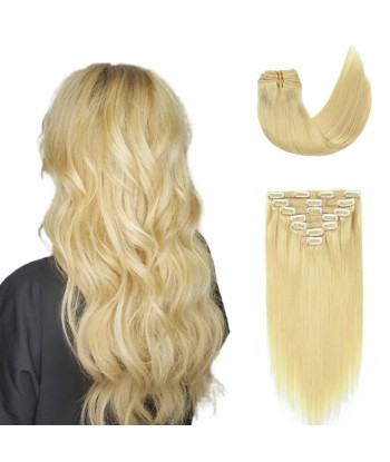 Gerade Blondclips Extensions Kit Platinum gr rembourrage situé sous