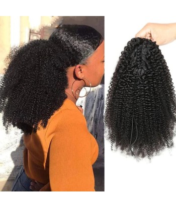 Cola de caballo de cola negra con alicates naturales Remy Hair Afro Curly une grave pollution 