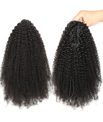 Cola de caballo de cola negra con alicates naturales Remy Hair Afro Curly une grave pollution 