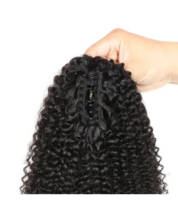 Cola de caballo de cola negra con alicates naturales Remy Hair Afro Curly une grave pollution 