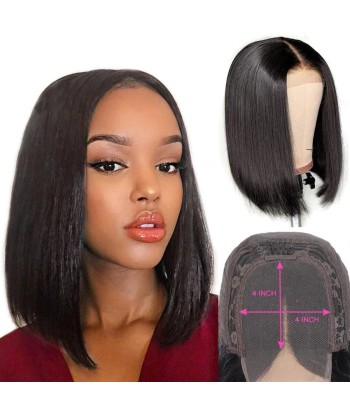 Bobo Wig Front Lace 4x4 "Raide Brown scuro vente chaude votre 