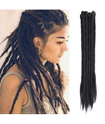 Dreadlocks châtain foncé cheveux Européens largeur 0,8 cm  x 10 dreads par paquet de pas cher