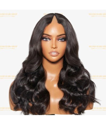 V-part body wave donkere brun pruik de votre