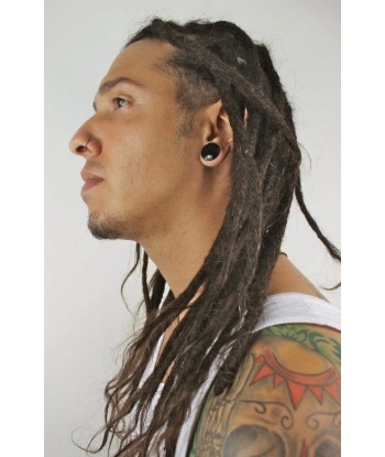 Dreadlocks châtain foncé cheveux Européens largeur 0,6 cm x 10 dreads par paquet brillant des détails fins