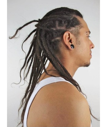 Dreadlocks châtain foncé cheveux Européens largeur 0,6 cm x 10 dreads par paquet brillant des détails fins