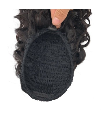 Zwarte paardenstaart paardenstaart met Remy Hair Water Wave Cord le concept de la Pate a emporter 