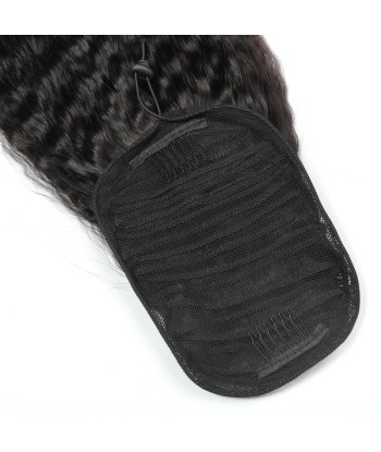 Zwarte paardenstaart paardenstaart met Remy Hair Kinky recht snoer JUSQU'A -70%! 