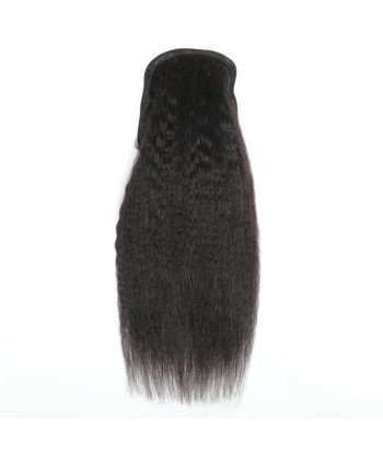 Zwarte paardenstaart paardenstaart met Remy Hair Kinky recht snoer JUSQU'A -70%! 