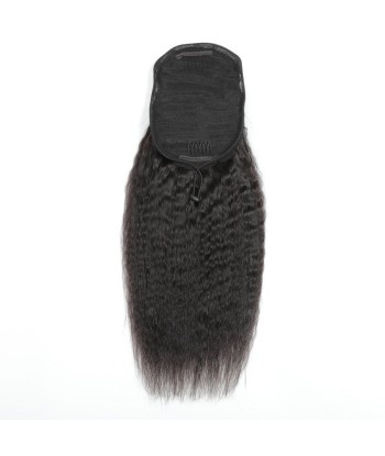 Zwarte paardenstaart paardenstaart met Remy Hair Kinky recht snoer JUSQU'A -70%! 